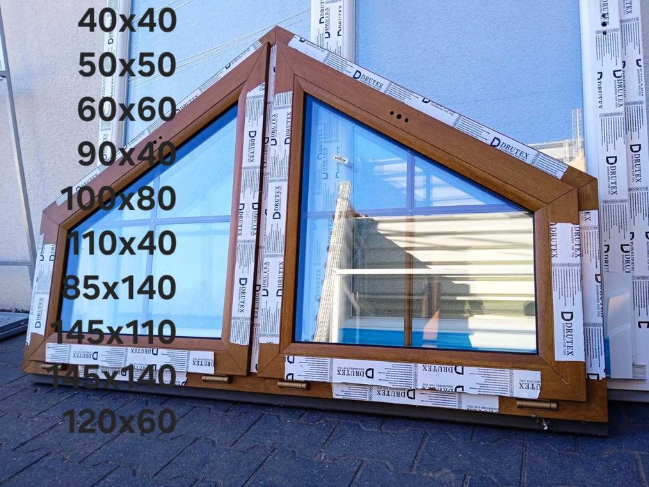 Okno PCV 100x50 2-Szybowe UR  Prawe Gospodarcze Białe Nowe