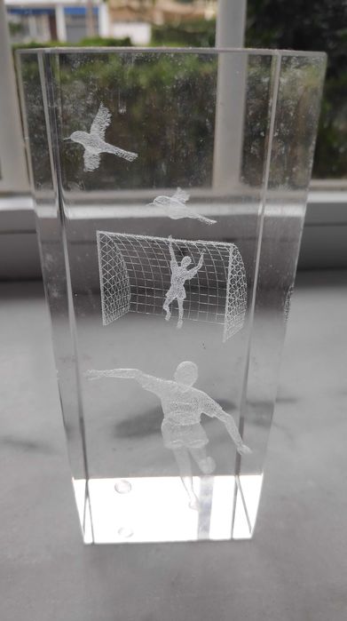Peça de Cristal decorativa Futebol 5 x 12