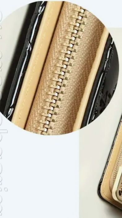 Жіночий гаманець /женский кошелек / Клатч / Портмоне чёрный лаковый