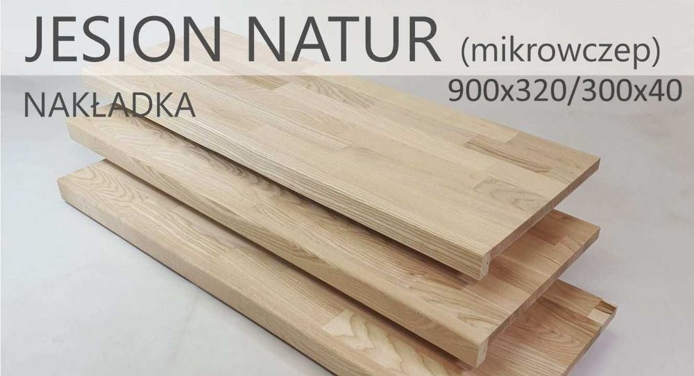 Nakładki bukowe na schody + podstopnice