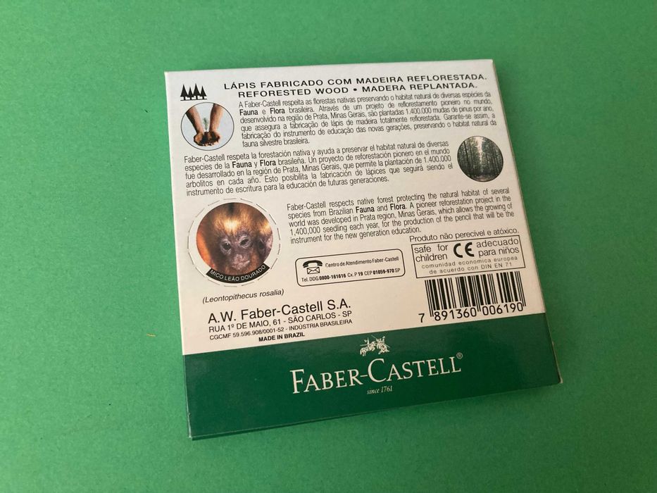 Caixa de 12 Lápis de Cor Cores da Natureza Faber-Castell Novo