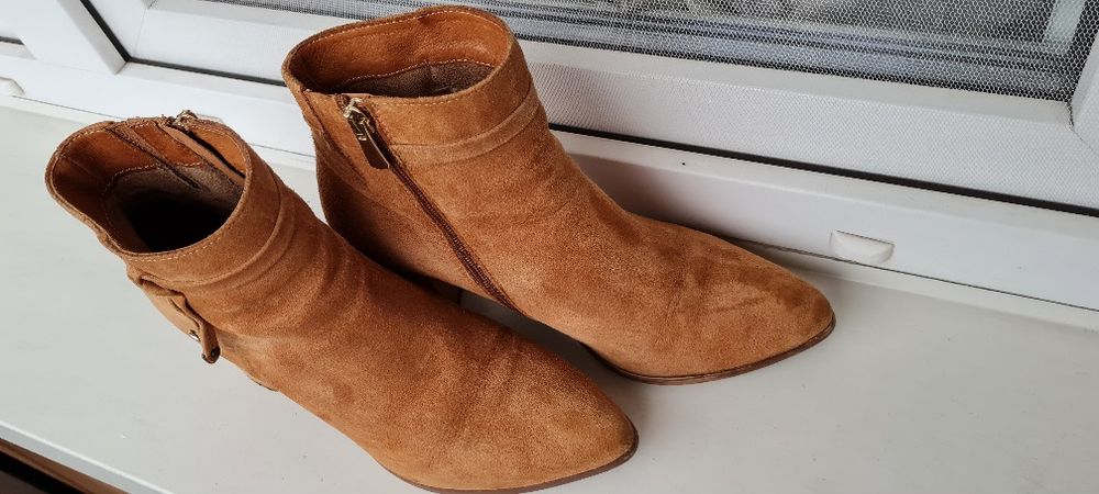 Botki Lasocki camel r 39 zamszowe