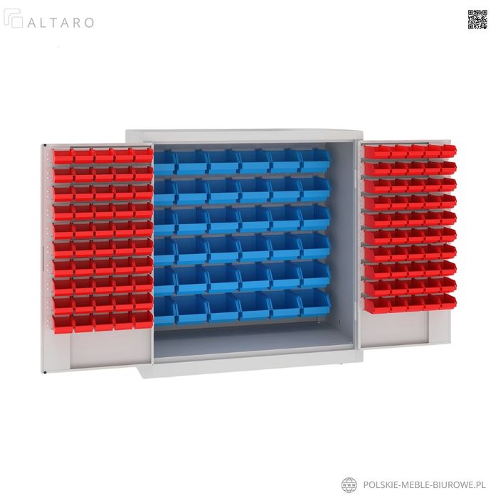 Szafa WARSZTATOWA z pojemnikami • 136 kuwet-pojemników • niska ALTARO
