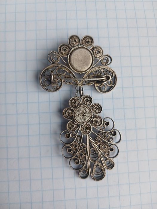 Гарна брошка скань, мельхіорова