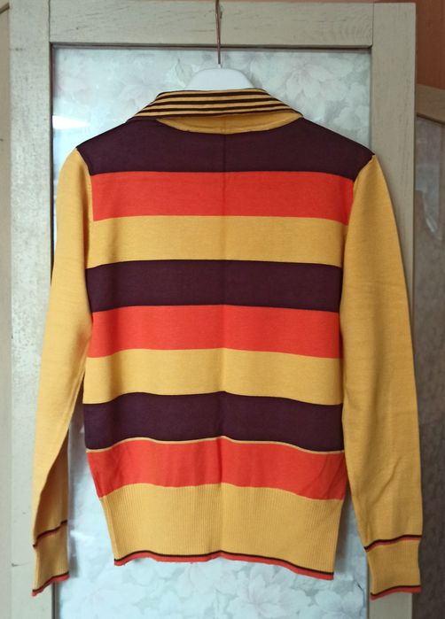 Sweter polo w pasy wiskoza