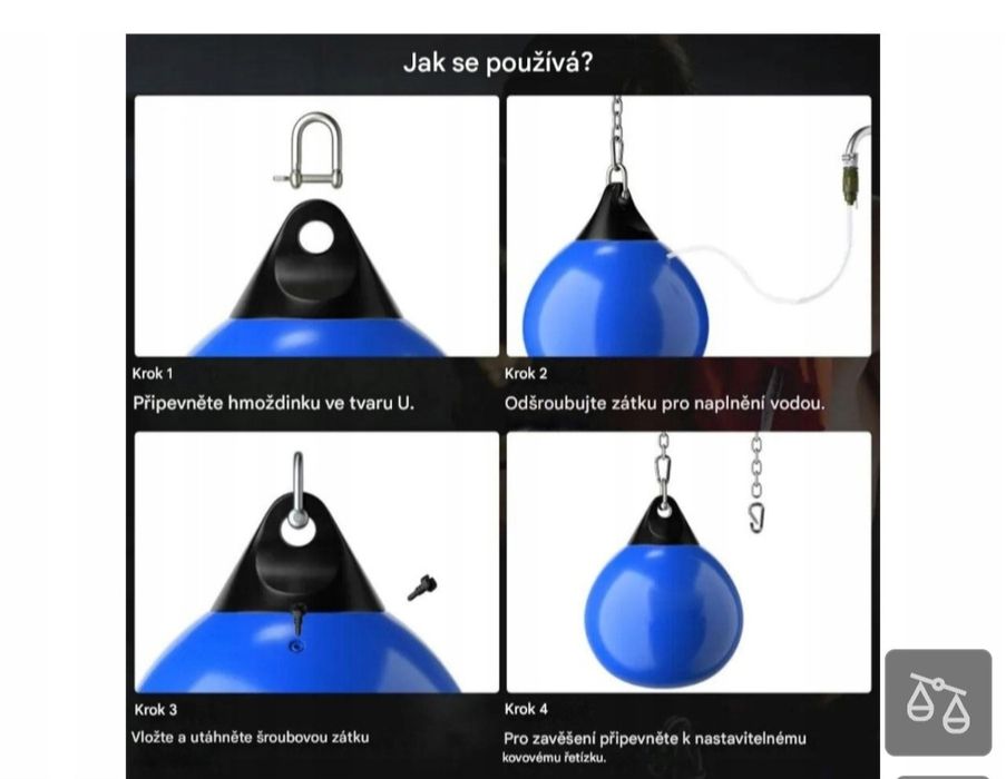 Worek bokserski treningowy na wode.