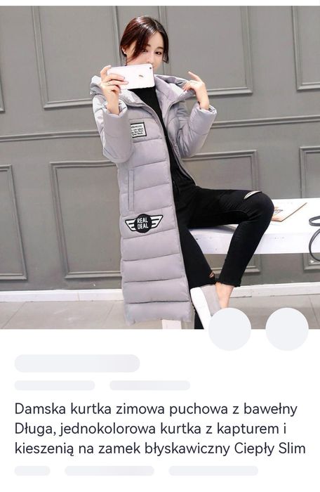 Kurtka zimowa damska młodzieżowa długa r M