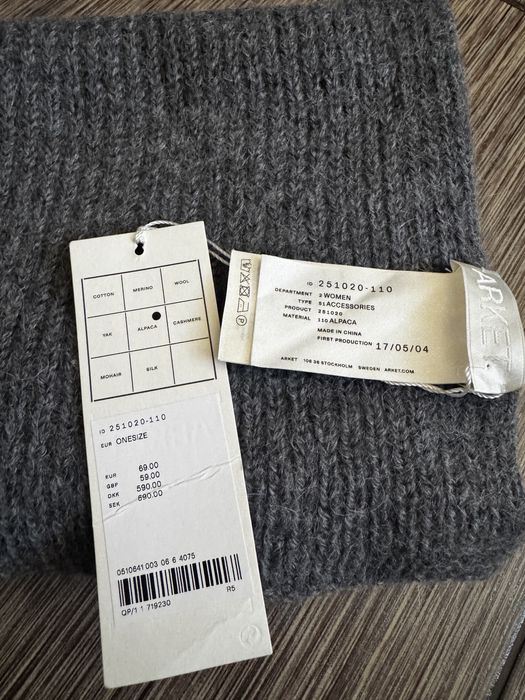 Шикарний великий шарф з 100% альпаки arket, оригінал, новий