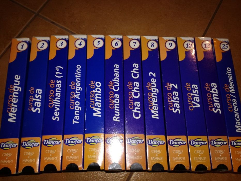 Danças de Salão, 12 em video VHS, 7 ainda seladas - preço de cada uma