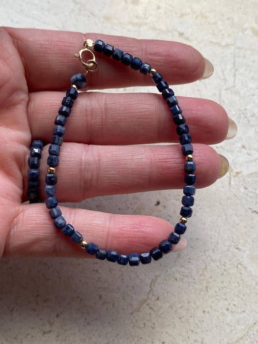 Bransoleka z szafirów 3.6mm , szafir, Goldfilled 14k