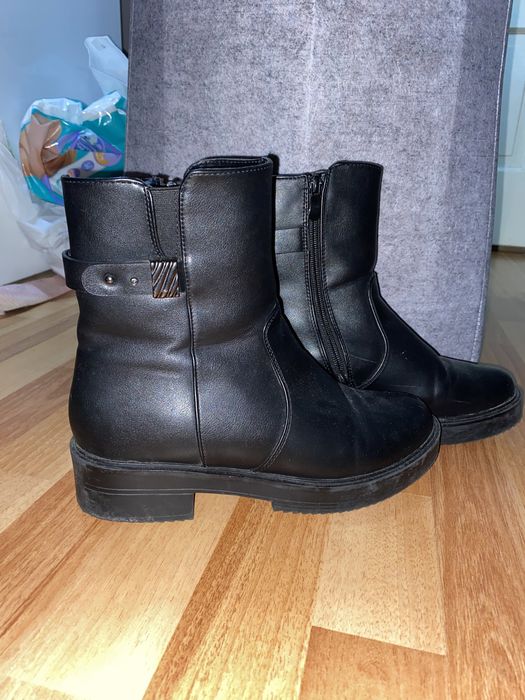 Жіночі чоботи чорні зимові на утепленні 39 розмір 25 устілка