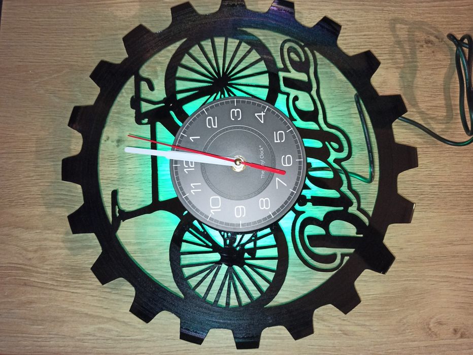 Relógio parede vinyl bicicleta estrada btt roda LED