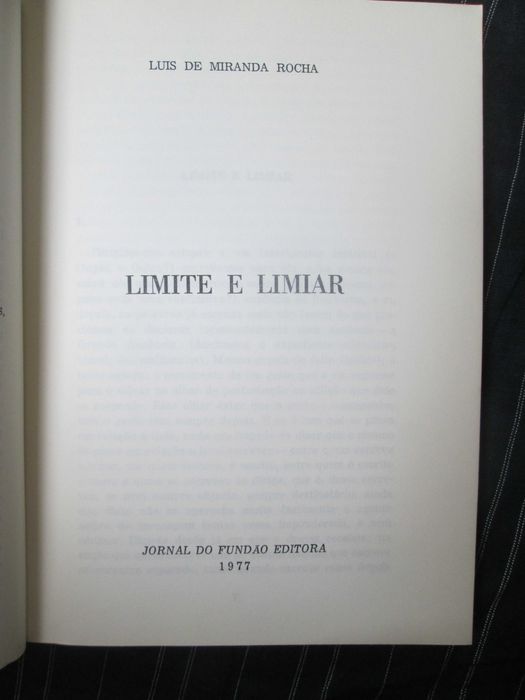 Limite e Limiar - textos sobre textos, de Luís Miranda Rocha