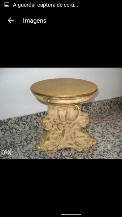 2 bases gesso pintados a mao