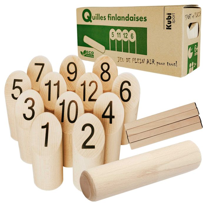 Kręgle fińskie dla dzieci - gra zręcznościowa, plenerowa + linia rzutu