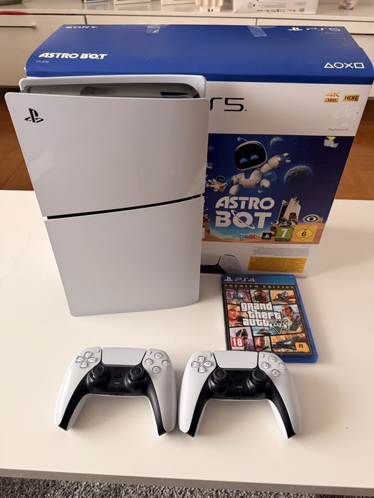 Playstation 5 Slim 1 TB 2 Pady +GTA V Gwarancja 3 miesiące