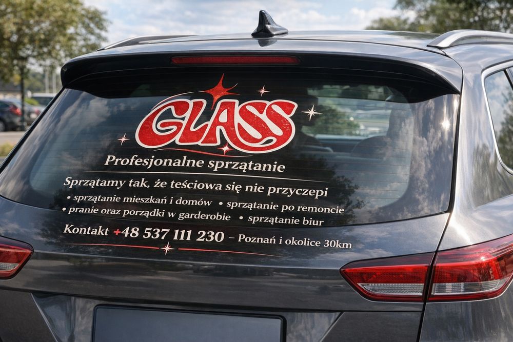 Oklejanie szyb | Witryn | Samochodów | Reklama Poznań | Logo Druk