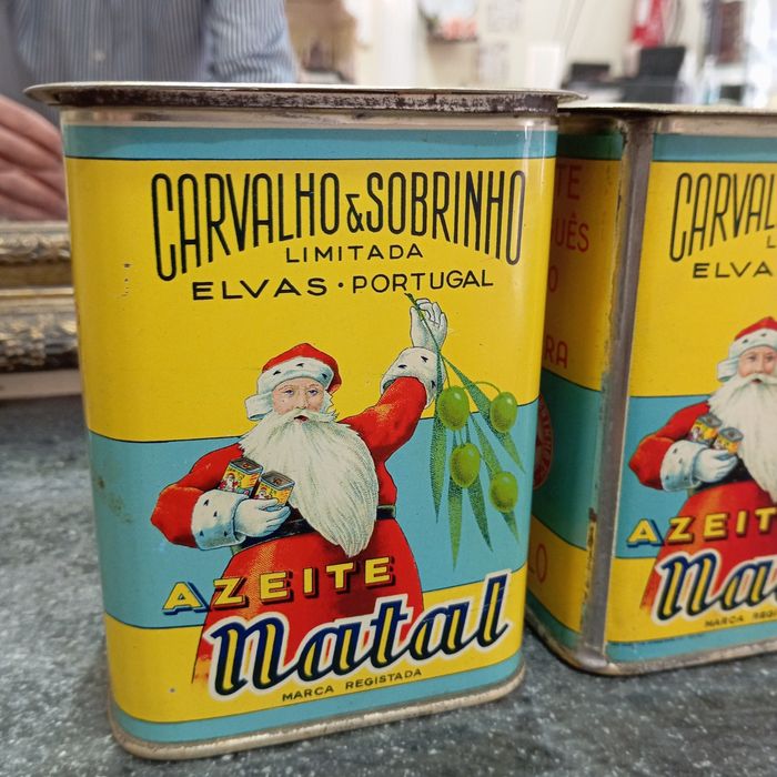 Latas antigas azeite Natal de Elvas