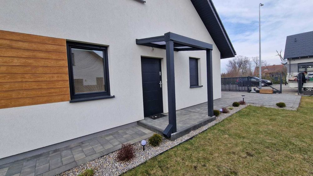 Zadaszenie wejścia ganku poliwęglan szkło nowoczesna werada 2m x 3m