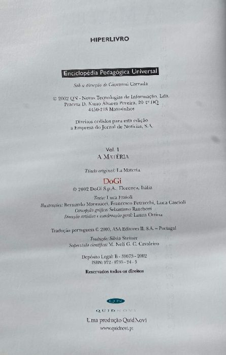 Enciclopédia Pedagógica Universal - A Matéria (Hiperlivro)