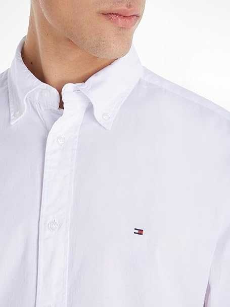 TOMMY HILFIGER Koszula Męska Core Flex White XL Casual Slim Bawełniana