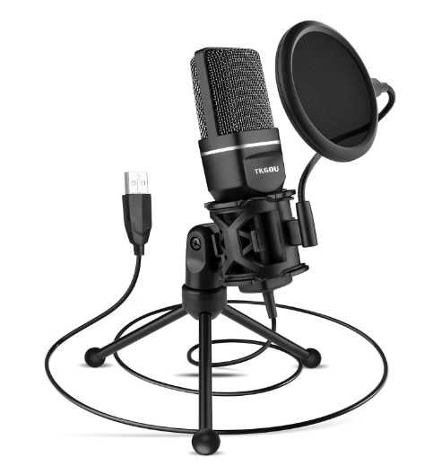 USB-микрофон TKGOU MIC с поп-фильтром и штативом