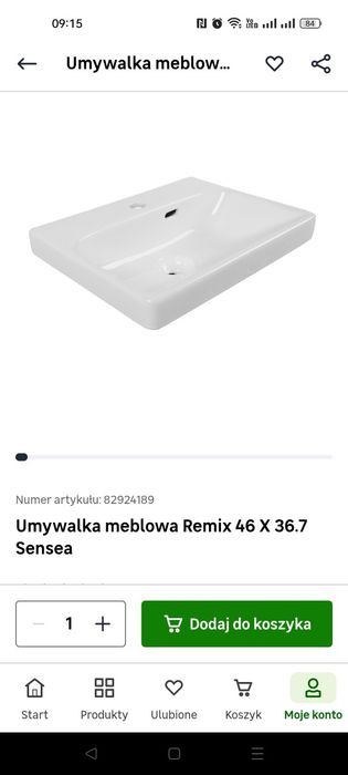 Umywalka z szafką Leroy Merlin Sensea