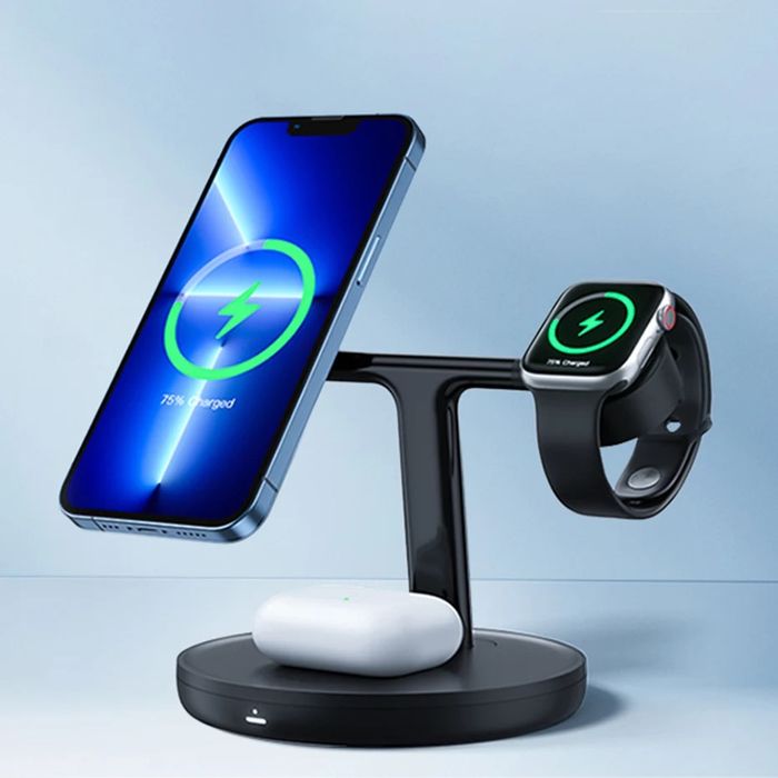 Безпровідна магнітна зарядка Baseus Swan 3 в 1 20w iphone 3в1 magsafe apple watch airpods
