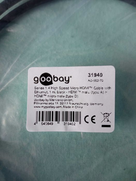 GOOBAY kabel HDMI - MICRO HDMI 2.0 4K 60HZ 1m