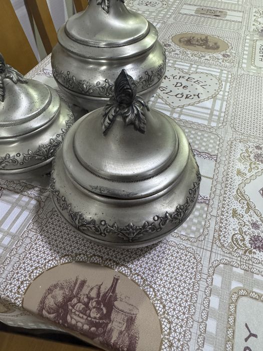 Conjunto 3 caixas em estanho