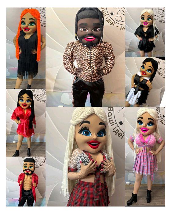 Żywe maskotki kobieta mężczyzna