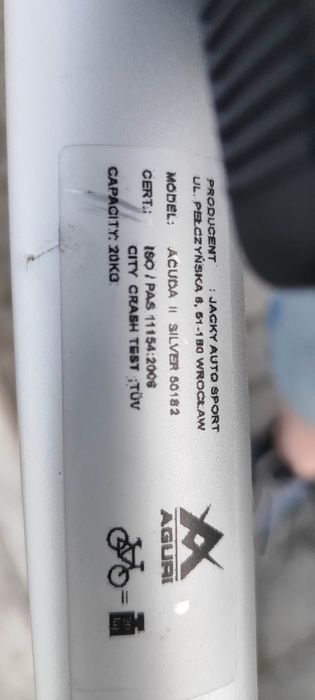 Bagażnik rowerowy Aguri ACUDA 2 II silver