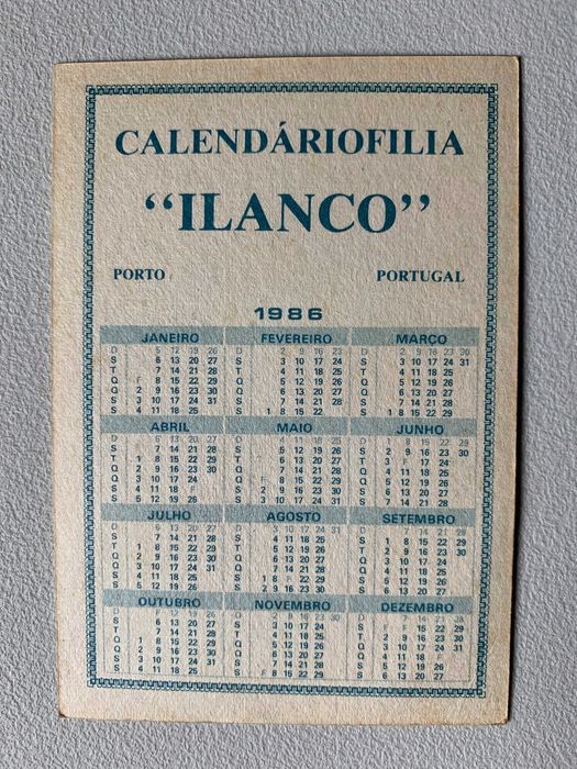 Calendários de 1986 - Cães (preço unitário)