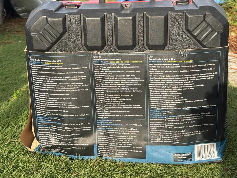 Serra Circular Portátil Parkside Performance 40V na caixa, nunca usada