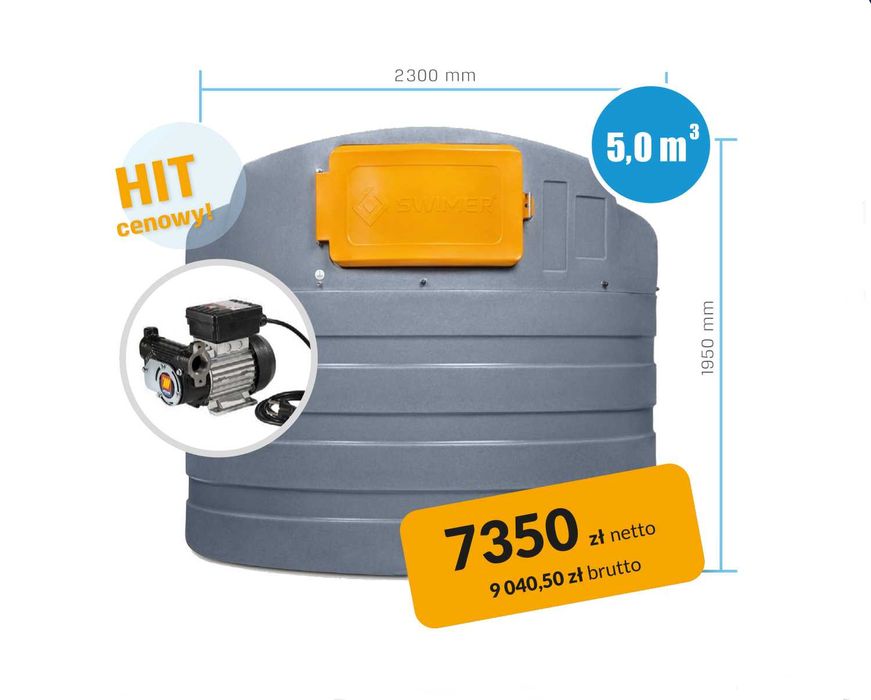 Zbiornik na paliwo na olej napędowy 5000l ON - SUPER OFERTA! SŁAWNO