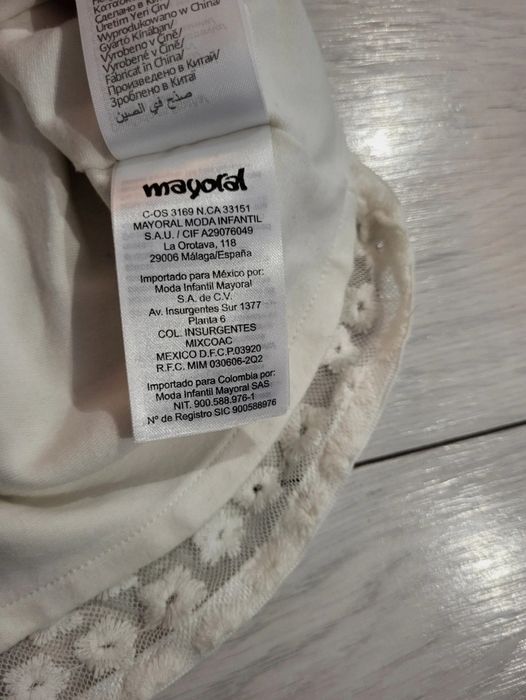 Sukienka do chrztu ecru Mayoral 70