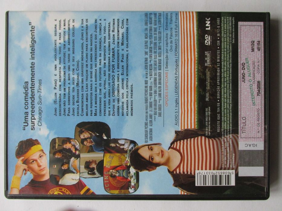 DVD Juno, com Jennifer Garner, Michael Cera, Ellen Page