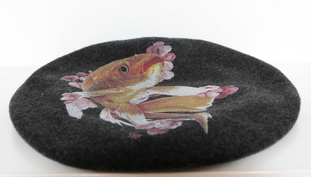 Beret szary Loevenich, wełna 100 proc.