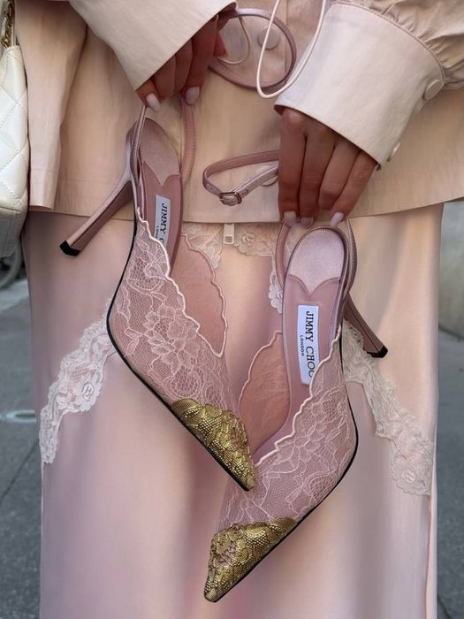 Туфлі Jimmy Choo. Кружевные туфли. Босоножки Лодочки