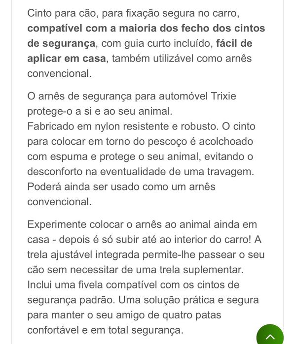 Cinto de segurança para cão no carro