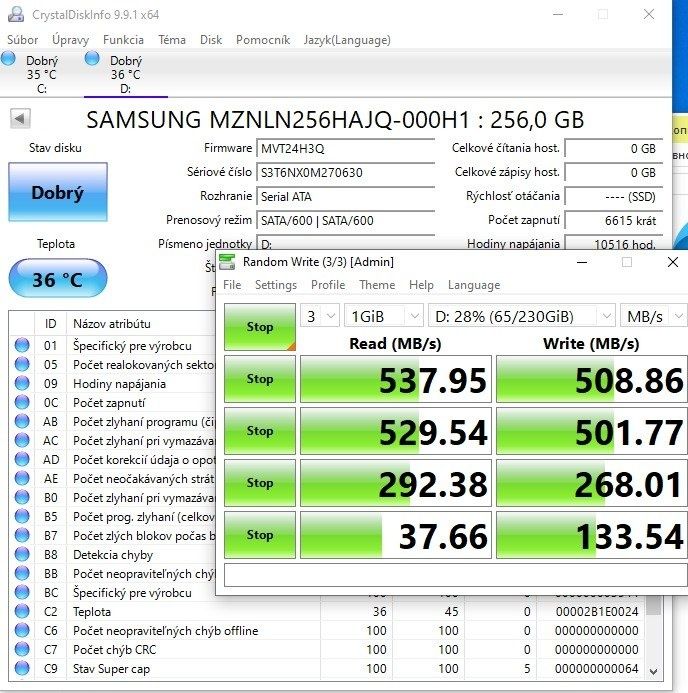 SSD Samsung PM871b 256GB M2