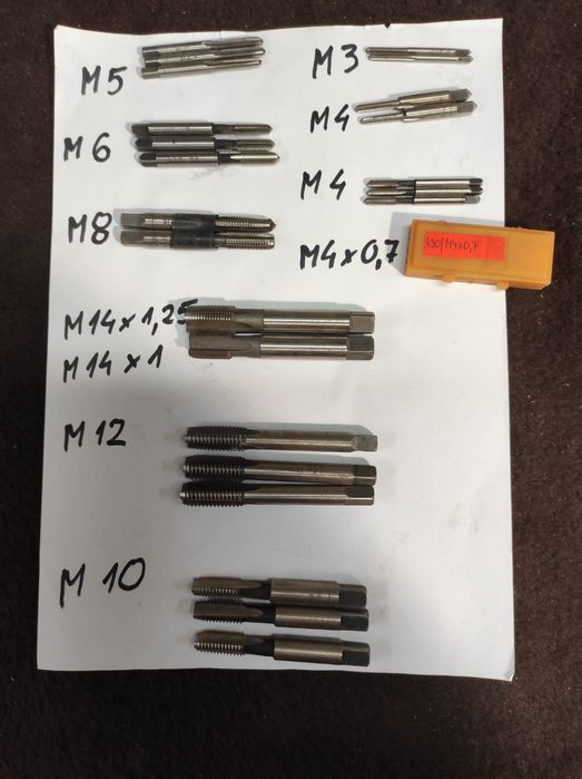 Zestaw gwintownikow i narzynek