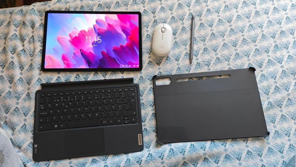 Tablet Lenovo P12 128GB + Capa Teclado + Caneta + Rato Logitech