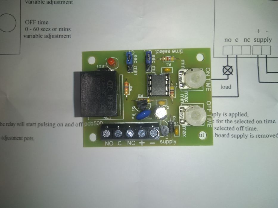 Placa de relais temporizador cíclico-pulsante 0/60s a 0/60minutos