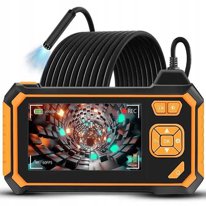 Kamera INSPEKCYJNA 4,3'' ENDOSKOP Dwie Kamery 5m 8LED Profesjonalna