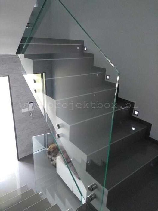 Balustrada szklana wewnętrzna, zewnętrzna, balustrada  francuska