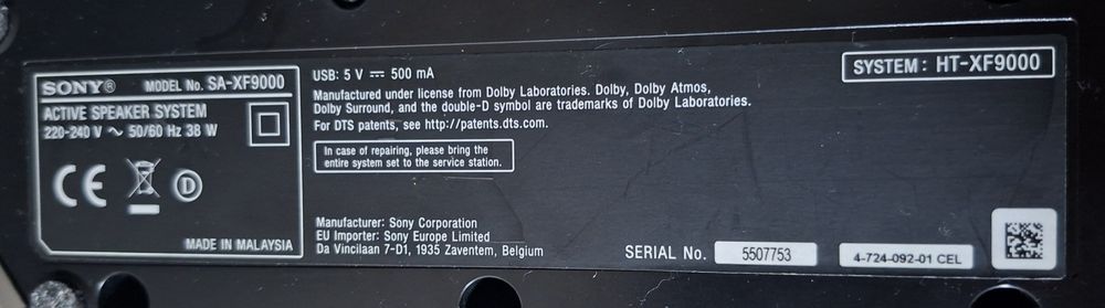 Soundbar Sony HT-XF9000