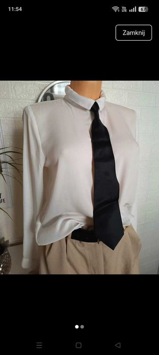 Czarny krawat damski, nowy