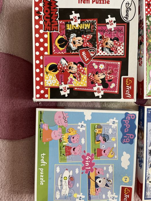 Puzzle 8 szt trefl clementoni kubus puchatek peppa mickey mouse elza