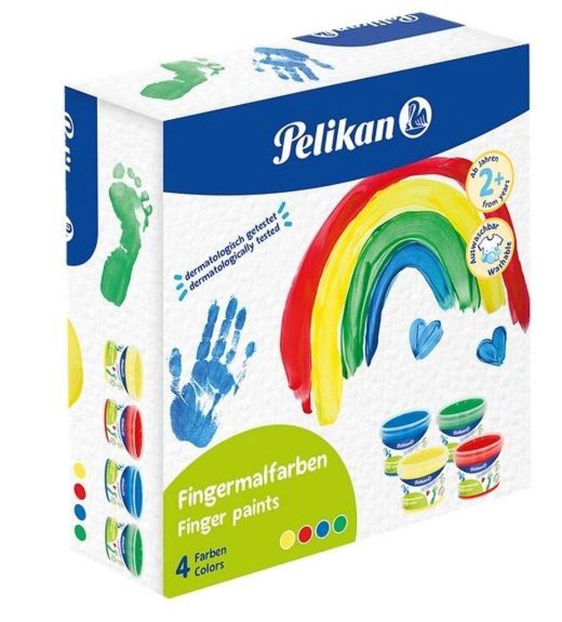 Farby do malowania palcami 4 kolory PELIKAN PELIKAN etui kartonowe,